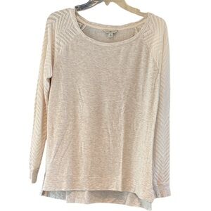 Super Soft Cream Long Sleeve Top with Sleeve Detail